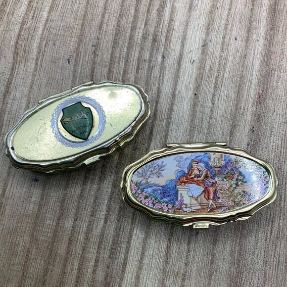 Vintage Metal Bundle Pill Compact Box - Picture 1 of 5